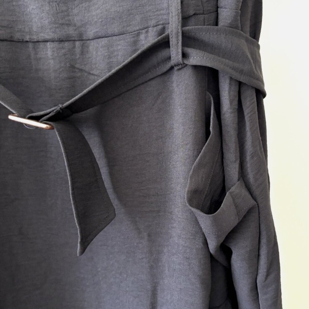 Nina Leonard Women’s Sleeveless Belted Dress Black 2X Pockets Plus Size - Picture 5 of 9
